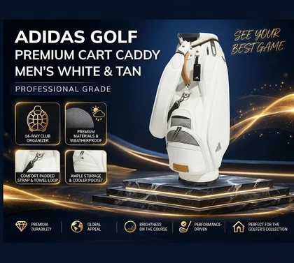 adidas Golf Men Premium Cart Caddy Bag Men White